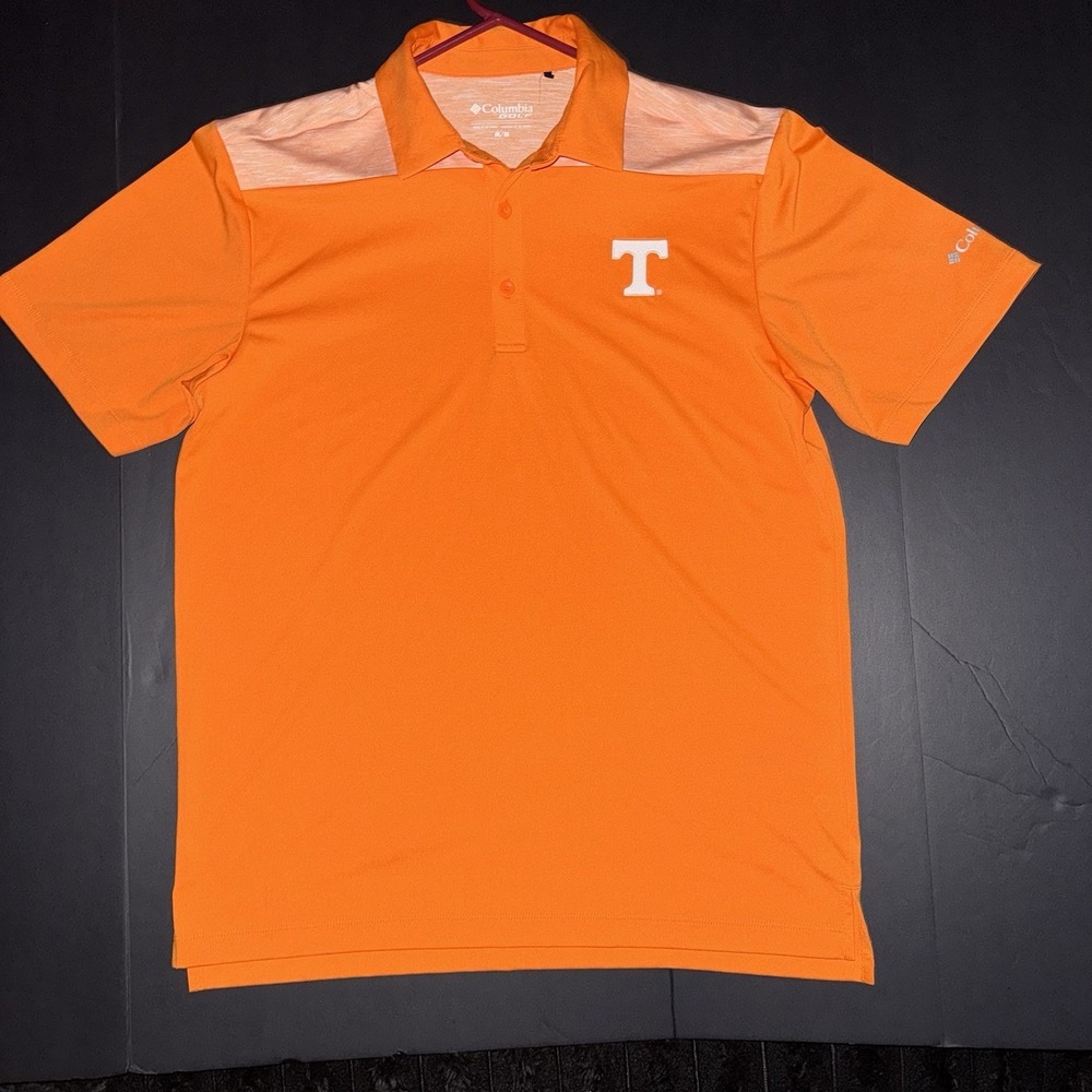 Men's Medium Columbia Golf Tennessee Volunteers Polo Orange T Logo